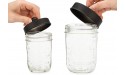 Jarmazing Products Apothecary Lid Storage Set with Ball Mason Jars Farmhouse Home Decor for Vanity Organization Luxury Bathroom Kitchen and Office Accessories Black Two Pack - BAAG4WLHY