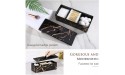 Luxspire Cotton Swab Holder with Lid Marble Pattern Cotton Ball Dispenser Case Makeup Canister Jar for Cotton Pads Bud Storage Box Cosmetics Organizer Containers with 3 Compartm Black + Rose Gold - B2YW1QC79