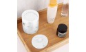 Luxspire Resin Cotton Swab Holder with Lid Cotton Ball Holder Container Jar Cotton Bud Rounds Dispenser Storage Box Cosmetics Makeup Bathroom Vanity Countertop Organizer Canister Jar Ink White - BXQB19JEL