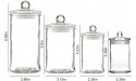 Maredash Glass Apothecary Jars,Bathroom Storage Organizer with lids Glass canisters Jar Cotton Ball Holder Set of 4 - B0BOJJLXT