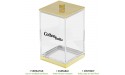 mDesign Acrylic Storage Organizer Canister Jar with Labels Large Containers Bathroom Storage Organization for Vanity Counter or Makeup Table Lumiere Collection Set 2 + Labels Clear Soft Brass - BIHQEVZBB