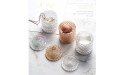 MengCat Cotton Ball and Swab Holder Organizer,Clear Glass Bathroom Vanity Countertop Canister Jars with Lid Apothecary Jars Qtip Holder Makeup Organizer for Pads,Bath Salts 8.8OZ Set of 2 - BB2P6Y4YC