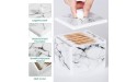 MoKo Q-Tip Holder Cotton Buds Swabs Balls Pads Dispenser Container Canister with Lid Beauty Supplies Organizer Jewelries Box for Bathroom Bedroom Dresser Counter-top – White Marble - BMD701Y1C