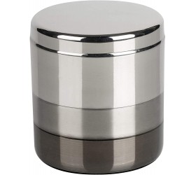 nu steel Triune Q-tip Jar Holder in 3-Tone Shiny Gray Stainless Steel for Bathrooms & Vanity Spaces - B1305TIP7