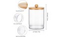 SGHUO 2 Pack Acrylic Qtip Holder Dispenser Apothecary Jars with Bamboo Lids Cotton Ball Holder Clear Plastic Bathroom Jars for Cotton Pad Round Swab Bathroom Canister Accessories Storage Organizer - BRR3C3UTX