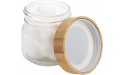 Suwimut 6 Pack Apothecary Jars with Lids 8 oz Glass Qtip Holder Mason Jar Bathroom Accessory Set Vanity Storage Organizer Canister Jar with Bamboo Wood Lid for Cotton Ball Swab Q-Tips Bath Salts - BUEFWZB33