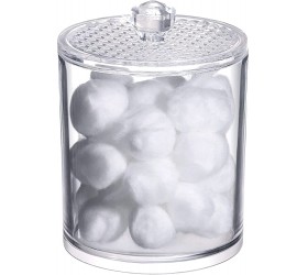 Tbestmax 15 Oz Crystal Cotton Swab Ball Holder Qtip Apothecary Jar Cotton Pads Dispenser Clear Bathroom Containers for Storage 1 Pcs - BMICAMA6I