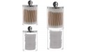 Tbestmax Pack of 3 Qtip Holder Clear Apothecary Jars with Lids for Cotton Ball Swab Pad Organizer Bathroom Containers - BUYG6W8US