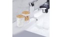 TCJJ 2 Pack Acrylic Qtip Holder Dispenser Bathroom Jars with Bamboo Lids Cotton Ball Pad Round Swab Holder for Bathroom Accessories Storage Organizer - BVU8WHX4J