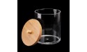 TCJJ 2 Pack Acrylic Qtip Holder Dispenser Bathroom Jars with Bamboo Lids Cotton Ball Pad Round Swab Holder for Bathroom Accessories Storage Organizer - BVU8WHX4J
