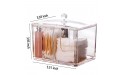 Watpot Qtip Cotton Pad Holder Dispenser Cotton Ball and Swab Storage with Lid Clear Acrylic Cotton Round Organizer 4 Sections - BH8BDH1I7