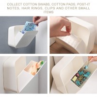 YOKOKO Cotton Swab Storage Box Dispenser Jar Wall Mount Cotton Ball Qtip Balls Holder Organizer Tampon Cotton Rounds Buds Container with Lid for Bathroom Canisters Bedroom - BJVELF9XE