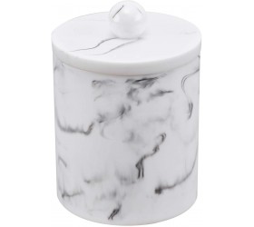 Zexzen Qtip Holder Cotton Swab Canister with Marble Look Resin Bathroom Canister Vanity Storage Jars Organizer for Cotton Ball,Cotton Swab,Bath Salts-White - BCXGA6HTL