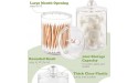 Zezzxu 4Pack Qtip Holder Dispenser Clear Acrylic Qtip Holders Apothecary Jars Bathroom Vanity Canister Organizer for Cotton Balls Swabs Floss and Cotton Pads 10oz - BIROOU3LU