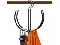 DOIOWN Belt Hangers Tie,Scarf,Shoes Non Slip Organizer Hangers Hook Rack 2 Pack-Black - BB1UWWTUE
