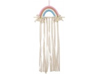 Home Decoration Woven Rainbow Tassel Girl Hairpin Storage Belt Wall-Mounted Hair Accessories Storage Box Fixed Belt Pendant Home Decorations Small Pendant Color : D - B3N4FW8PN