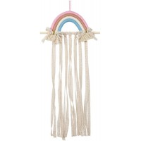 Home Decoration Woven Rainbow Tassel Girl Hairpin Storage Belt Wall-Mounted Hair Accessories Storage Box Fixed Belt Pendant Home Decorations Small Pendant Color : D - B3N4FW8PN