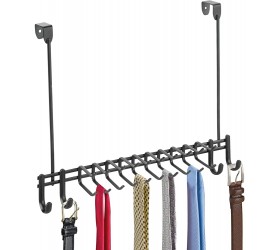 iDesign Axis Metal Over the Door Organizer Hanging Rack for Ties Belts Towels Bags Jackets 14.9 x 4.2 x 11.5 Matte Black - BBO8EJSQR