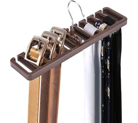 Agatige 10 Slots Scarf Hanger Belt Hanger Tie Rack for Closet Tie Hanger OrganizerBrown - BXHGHE4DN