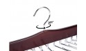 Amber Home Wood Tie Hanger 24 Ties Storage Racks Wooden Holder with Smooth Cherry Color Closet Accessory Organizer Hangers for Necktie Scarves with Swivel Chrome Hook - B0SQ15XC2