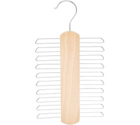Basics 20 Bar Wooden Tie Hanger & Belt Rack Natural 2-Pack - BEMIR2HH7