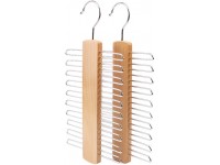 Beerty Natural Wooden Tie Rack Hanger Scarf Belt Accessory Organiser Durable Non-Slip Clothes Hangers for Home Supplies - BIIVM2HF6