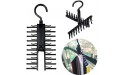 Bondream 3 Piece Cross X Tie Rack Tie Belt Rack Organizer Hanger Non-Slip Clips Holder with 360 Degree Rotation Securely Up to 20 Ties - B1HKR2MXV