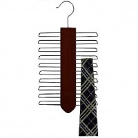 ClosetHangerFactory Walnut & Chrome Vertical Tie Hanger - BHKXEBEM9