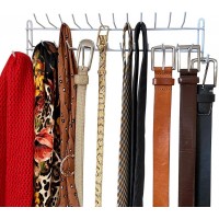 Evelots Belt Scarf Necklace Tie Rack-27 Hooks-Rubber Coated-Can Hold 100 Items - BICQS2IJG