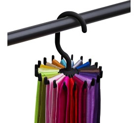Hudiee Neck Ties Holder Hanger 360° Rotating Tie Rack Adjustable Tie Hanger Holds 20 Plastic Neck Ties Tie Organizer for Men Black - BEQDXVRJ5