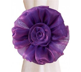 Modern Room Button Frame Curtain Tie Rose Tie Rack Decor Color : Purple Size : Flower Diameter 16cm - BDJAG81ZV