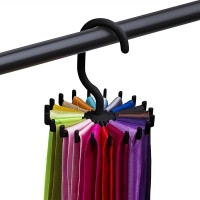 Non-Slip Durable Clothes Hangers Rotating 20 Hooks Belt Scarves Men Neck Tie Holder Rack Hanger Organizer Clothestie Rack Storage Home Supply Multifunction Hang Lightweight Space Saving Coat Hangers - BZ3EAS0C5