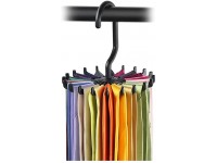 vegan Tie Rack,Rotatable Plastic Tie Hangers for Men,Belt Hanger with 20 Ties,4.13x1.49x4.72in,Black White - BFJVQGGUR