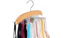 Wood Tank Top Hanger with 24 Hooks Large Space Saving 360° Rotating Foldable Metal Hooks Clothes Organizer Tie Rack for Bras Scarfs Wood - BBXZHVMCV