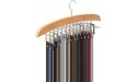 Wood Tank Top Hanger with 24 Hooks Large Space Saving 360° Rotating Foldable Metal Hooks Clothes Organizer Tie Rack for Bras Scarfs Wood - BBXZHVMCV
