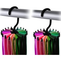 Yosoo 2 Pack 360 Degree Rotating Tie Rack Adjustable Tie Belt Scarves Hanger Holder Hook Ties Scarf for Closet Organizer Storage - BKP5RLMB9