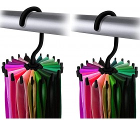 Yosoo 2 Pack 360 Degree Rotating Tie Rack Adjustable Tie Belt Scarves Hanger Holder Hook Ties Scarf for Closet Organizer Storage - BKP5RLMB9