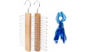 ZENN.TH Wooden 20 Bar Tie Rack Hanger Scarf Belt Accessory Organiser,White Solid Wood Tie Hanger - B55X411EI