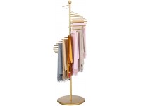 BBHW Gold Scarf Hanger for Wardrobe Rotational Design Floor Standing Organizer Holder for Hand Towel Silk Scarf Jeans Trouser Towel - BPTZ6B881