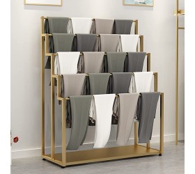 Commercial Multifunctional Display Stand Rack Holder for Scarf Jeans Towel Shawl Floor Standing Metal Large Scarf Storage Organizer Color : Gold Size : Length80cm - B0120RSEJ