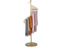 Gold Metal Scarf Organizer Hanger for Closet Floor Standing Scarf Rack Holder with Sturdy Base for Women Easy to Assemble Size : 170cm high - B3QE5ZRAB