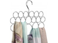 iDesign Axis Metal Loop Scarf Hanger No Snag Closet Organization Storage Holder for Scarves Men's Ties Women's Shawls Pashminas Belts Accessories Clothes 18 Loops Chrome - BSPP202YP