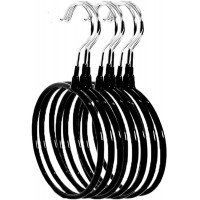 Joyindecor Belt Scarf Hangers for Closet 8 PCS Nonslip Steel Tie Rings Holder Organizer for Neckties Shawls Scarves Pashminas 8 Pack Black - BHNNMW2BL