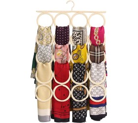 KLEAFS Handmade Scarf Hangers for Closet with Hook Space-Saving Scarf Organizer Hanger for Tailor Shop Classical Lifestyle for Hijab Silk Scarf or Accessories Beige 20 Rings - BFF8AQPCS