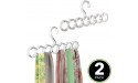 mDesign Plastic Closet Rod Hanging Storage Organizer Rack Scarf Holder for Bedroom Coat Closet Entryway Mudroom Holds Scarves Ties Shawls Accessories Snag Free 7 Sections 2 Pack Clear - BEN23VIEZ