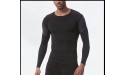 Men's Compression Shirt Quick-Drying Long Sleeve Sports Workout Top Gym Singlet Workout Striped Base Shirt Black,Medium - BF8UX7C1M