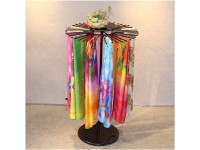 Metal Scarf Organizer Hanger Standing Floor Display Stand for Belt & Tie Adjusted Height Scarf Hanging Rack with 45 Hooks Color : Black - B7A8PO1BO