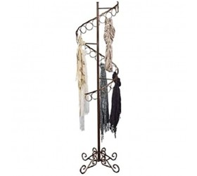 Spiral Scarf Scarves Rack Display 27 Rings 6' Tall x 17 Bronze Ball Finial - BWP3JO39J