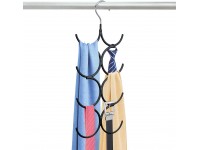 Yizhi Scarf Hanger Organizer Holder No Snag Belt Rack Tie Hanger Sturdy 8 Hook Space Saving Closet Accessory Organizer for Scarves Ties Belts Shawls Pashminas and Jewelry 1 Black - BA6KESAUW