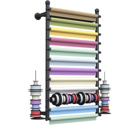 YXXDP Wall Mounted Roll Wrapping Paper with Detachable Ribbon Shelf Black Industrial Garment Rack for Scarf Shawls Hijab Jeans Blanket & Small Carpet Size : 70x20x120cm - BXMGYREDF
